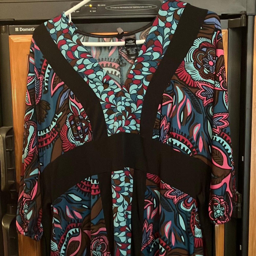 Bisou Bisou Dress Size Large Flattering Tie Waist Dress Y2K